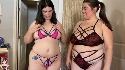 Séance d'essayage de lingerie lesbienne de Paige Steele et Remi Ferdinand