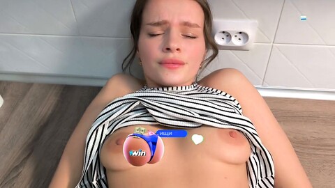 Hot table sex with Swife Katy featuring the best blowjob and a creampie finish