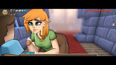 Die freche Minecraft-Dame LoveSkySanHentai verwirklicht eine riesige Cheerleader-Fantasie mit großen Brüsten!