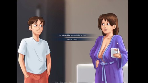 Maman hentai hilarante avec de gros seins dans une drôle d'aventure estivale