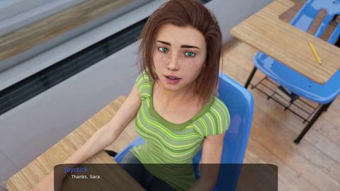 Une demi-sœur écolière joue à un guide de jeu d'adulte