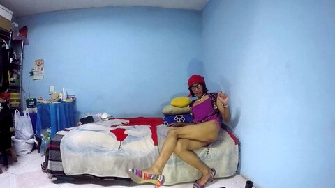 Joselynne in high stilettos and a mini dress on cam