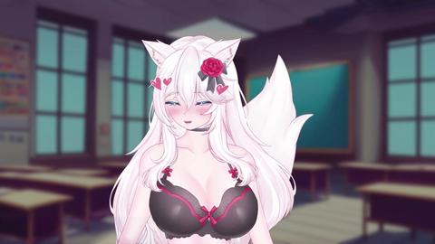 La Vtuber atrevida KanakoVT disfruta jugando en público con un vibrador eléctrico - Catgirl de ASMR ronroneando con estimulador en público