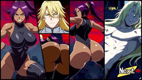 Primo piano animato in 3D hentai con Yoruichi di Bleach