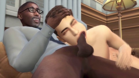 Enseignant noir baise l'étudiant sur son lieu de travail - Sims 4